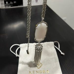 Kendra Scott White/Silver long tassel necklace